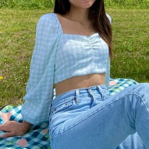 Glassons Gingham Tie Blouse